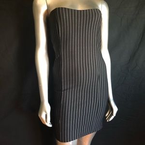 Black pen stripe dress